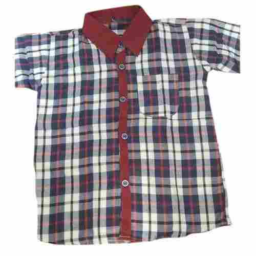 Half Sleeves Printed Polo Collar Quickly Dry Cotton Boys School Uniform Shirts