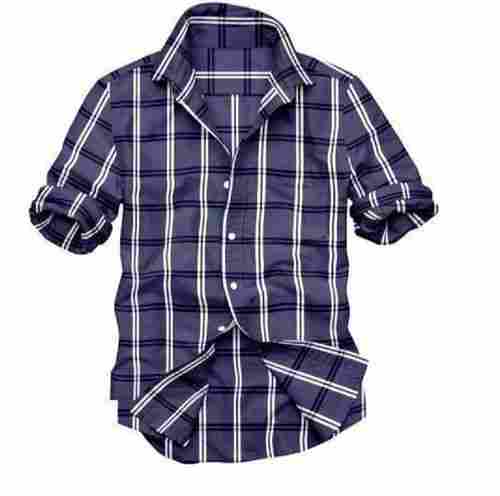Casual Wear Full Sleeves Button Closure Check Print Cotton Shirt For Men