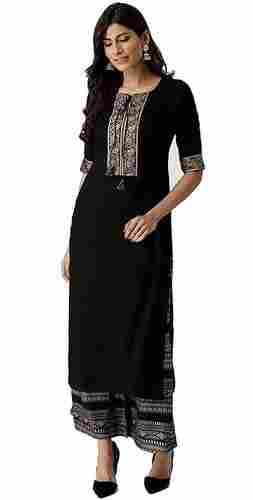 Ladies Printed Cotton Short Sleeves Kurti For Casual Wear