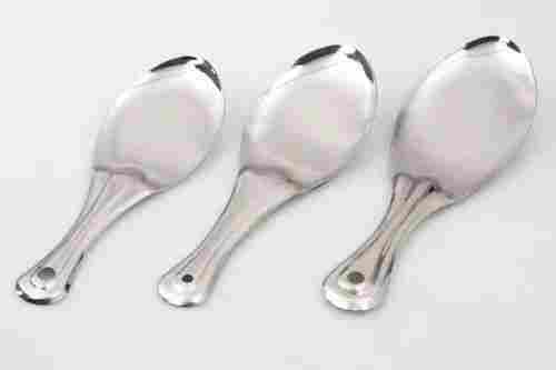 Shiny Silver Stainless Steel Rice Serving Spoon For Home And Hotel