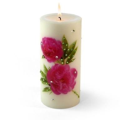 4 Inch Pillar Paraffin Wax Diy Printed Candle For Home Decoration Use Burning Time: 20 Minutes