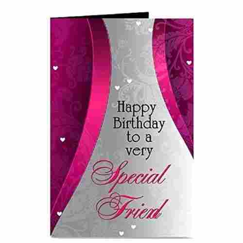 Pink With White 22 X 11 Cm Birthday Greeting Cards