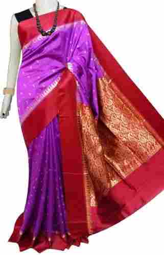 Ladies Printed Cotton Silk Saree With Unstitched Blouse Piece