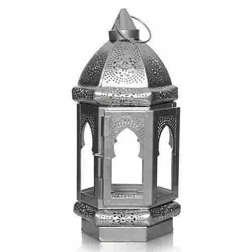 Polished Finish Hexagonal Moroccan Lantern For Wall Hanging Lamp Use