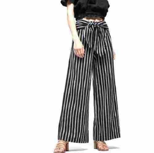 Casual Wear Stripped Pattern Cotton Material Ladies Palazzo Pant 