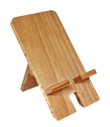 Decoration 4.5 Inches Matt Finished Rectangular Pine Wooden Mobile Stand