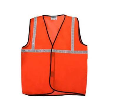 Organge Sleeveless Polyester Nylon Reflective Safety Jacket