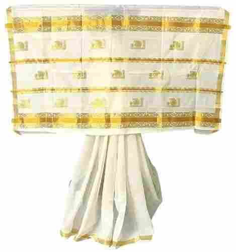 Festive Wear Comfortable Golden Zari Kerala Cotton Saree