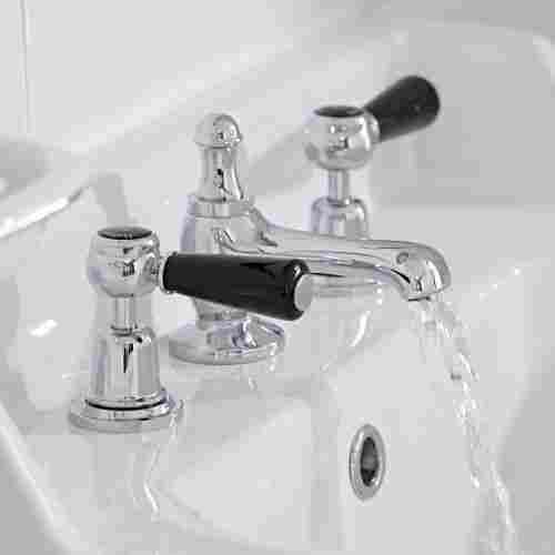 Chrome and Black Finsihed Hole Lever Basin Mixer Tap
