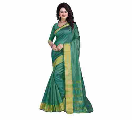 6.3 Meter Length Dry Clean Wash And Plain Party Wear Cotton Silk Saree