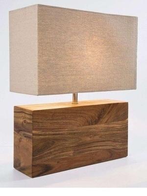 Modern Portable Rectangular Wooden Table Lamps For Bedroom