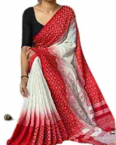Multi Color Printed Pattern Pure Cotton Material Ladies Sarees