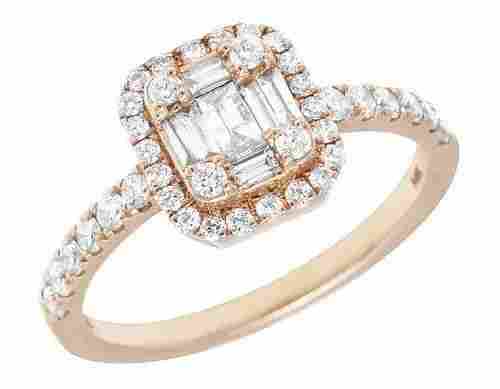 Ladies Square Shape Cut White Diamond Engagement Ring