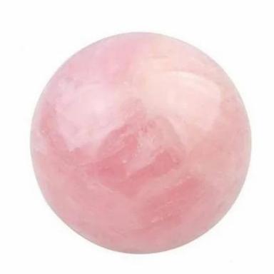 Pink Polished Natural Gemstone Round Rose Quartz Ball