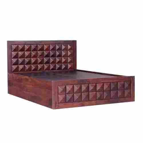 79.5x90 Inches Polished Rectangular Teak Wooden Box Bed