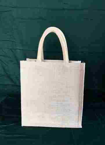 Plain Pattern Natural Jute Bag for Shopping Use