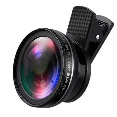 Black Optical Glass And Plastic Body Wide Angle Lens For Video Shoot Use