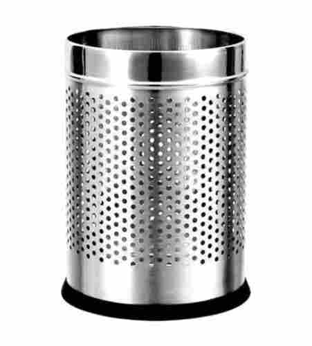 Round And Open Top Polished Finish Stainless Steel Dustbin