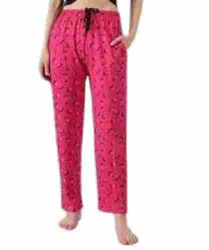 Ladies Printed Pink Casual Wear Cotton Pyjama