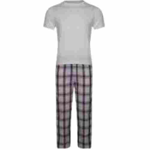 Mens Pajamas With Plain Short Sleeves Round Neck T-Shirts For Nightwear