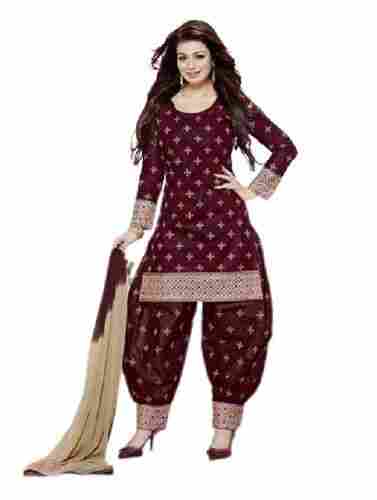 Casual Wear Full Sleeves Skin Friendly Printed Cotton Salwar Kameez For Ladies