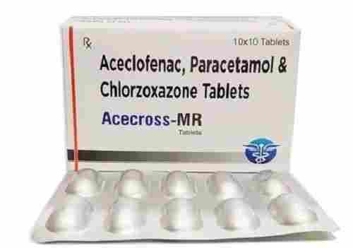 Aceclofenac Paracetamol Chlorzoxazone Tablet, Pack Of 10x10 Strips