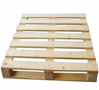 Brown Rectangular Single Faced Two Way Wooden Pallet