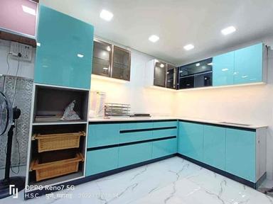 Customized L Shape Modern Modular Kitchen For Residential House