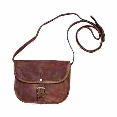 Shoulder Length Handle Plain Synthetic Leather Sling Bag For Ladies 