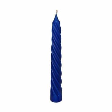 Blue 20 Minutes Burning Time Cotton Wick Plain Beeswax Spiral Candle