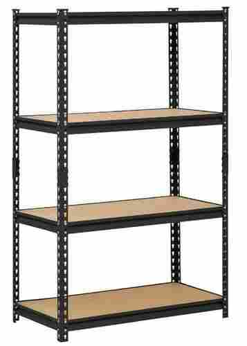 Rectangular 3 Shelves Paint Coated Iron And Wooden Industrial Storage Rack
