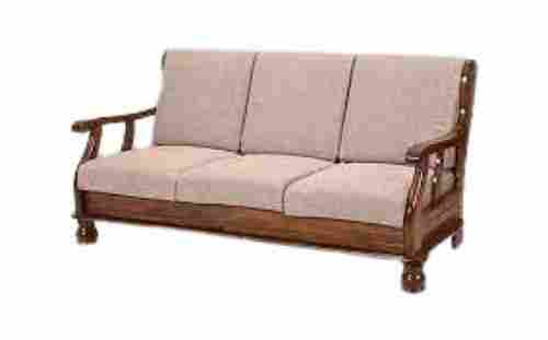 Solid Wood Living Room Furniture 3 Seater Sofa Set Without Pillow Cream Cushions