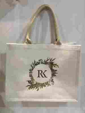 8.5*9.5*4 Inches Eco Friendly Washable Printed Jute Shopping Bag