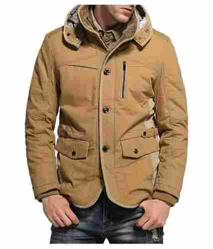 Full Sleeves Button Closure Cotton Casual Coat For Mens