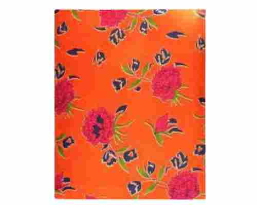 Orange Colour Cotton Floral Print Fabrics