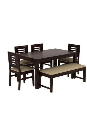 Wood 6 Seater Wooden Dining Table Set