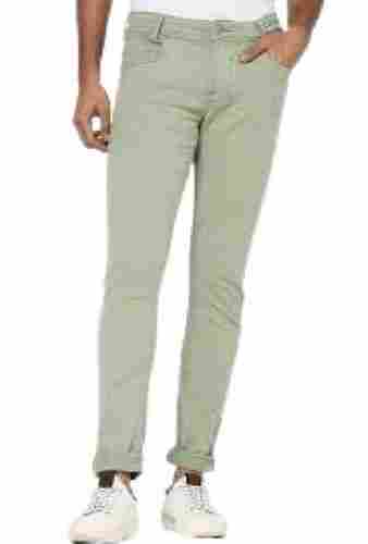 Mens Plain Green Washable Three Pockets Casual Wear Regular Fit Cotton Pant