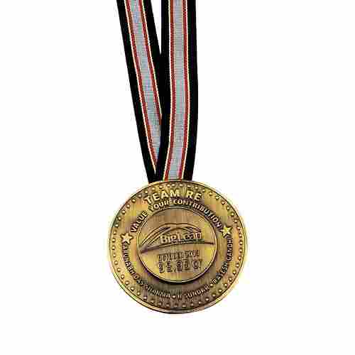 3 Inches Round Polished Bronze Medal