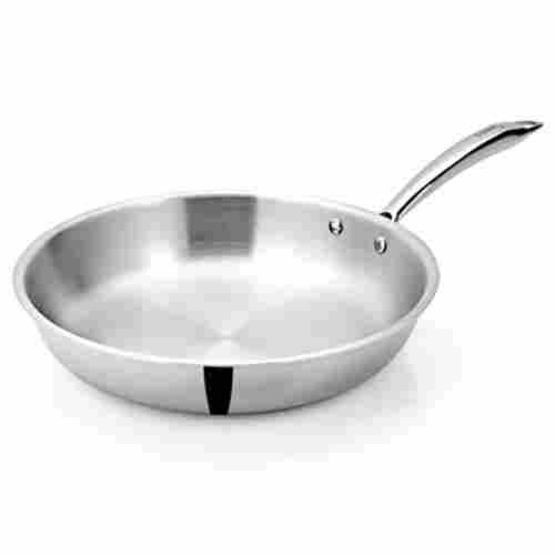 6.4 Mm Thick Plain Rust Proof Chrome Finished Stainless Steel Fry Pan