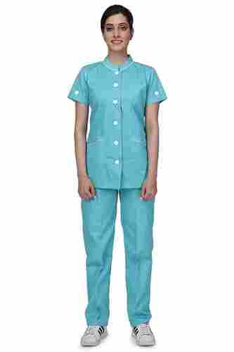 Unisex Short Sleeves Plain Cotton Nurse Uniform Set