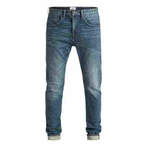 Washable Casual Wear Slim Fit Plain Dyed Denim Jeans For Mens 