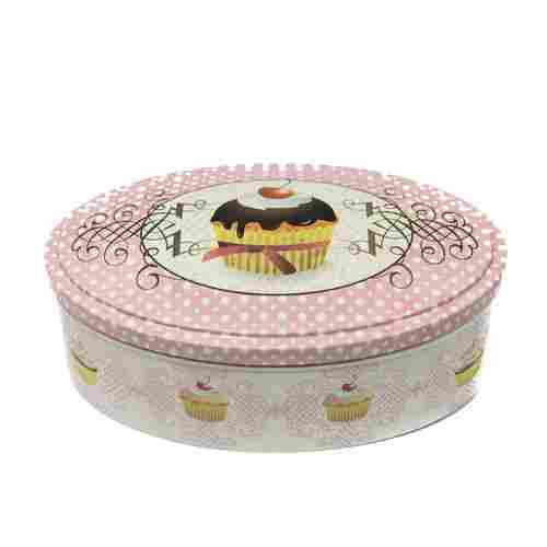 6x12 Inches Oval Shaped Coated Tin Box For Gift Packing Use
