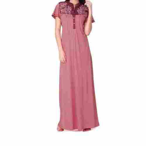 Full Length Summer Embroidered Cotton Ladies Night Gown