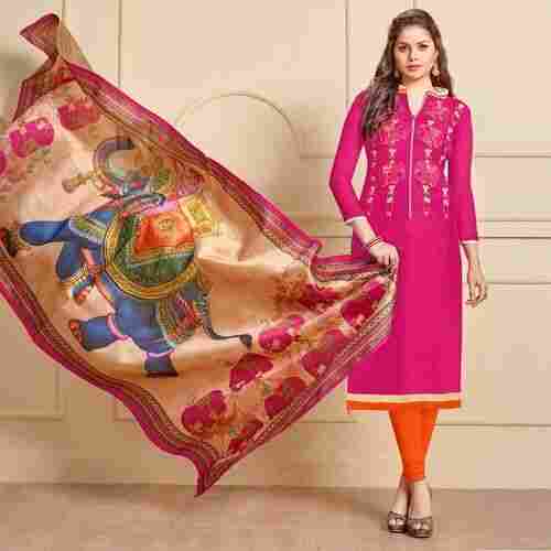 Ladies Heavy Printed Cotton Salwar Suit With Dupatta