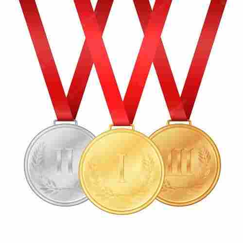 Bronze Medal With Red Color Strap