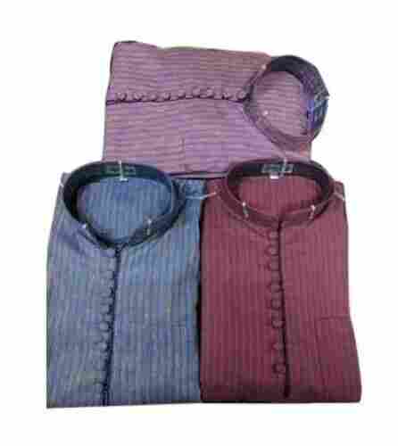 Multi Color Full Sleeves Cotton Material Casual Wear Mens Kurtas