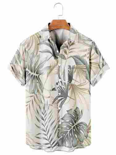 Short Sleeve Printed Mens Beach Shirt