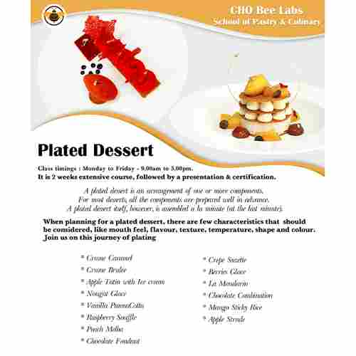 Plated Dessert Baking Diploma Training Institute