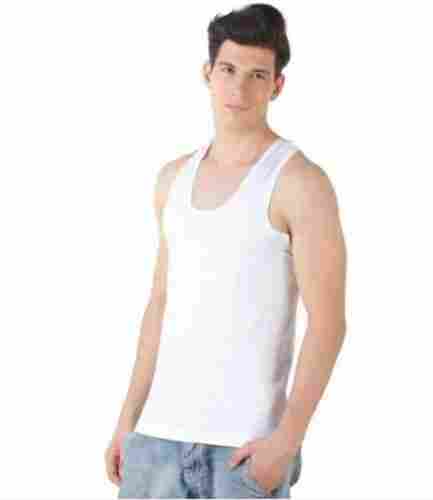 Sleeveless Plain Pattern Mens Cotton Vest