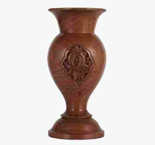 11 X 5.2 Inches Walnut Wood Flower Vase For Home Decoration
